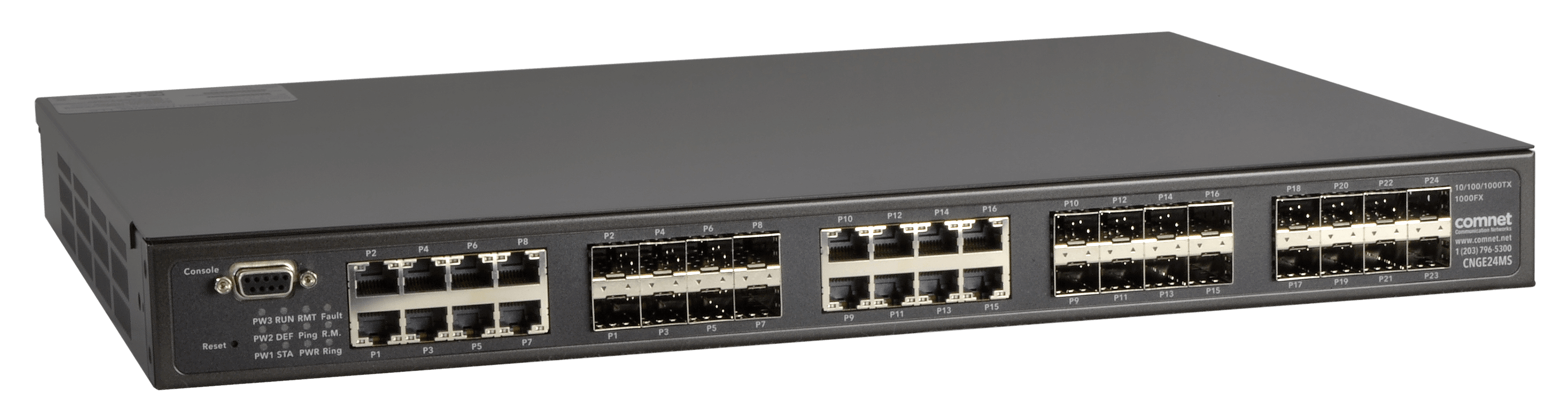 Hardened Managed L2+ PoE Switch, 8 SFP, 16 Combo