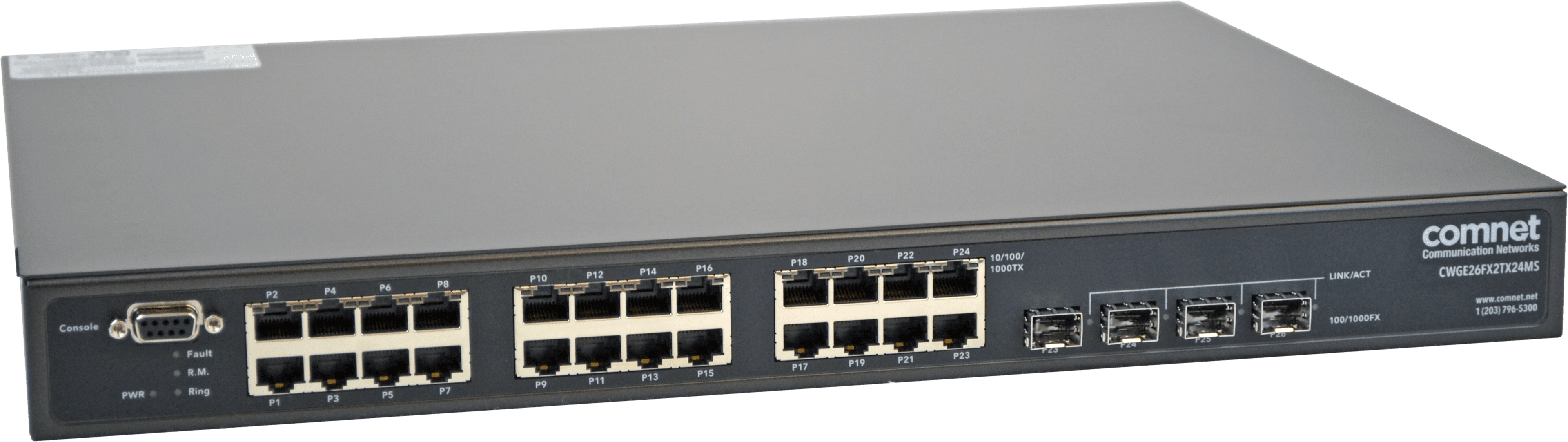 Commercial Managed L2 Switch, 2 SFP, 2 Combo, 22 RJ45