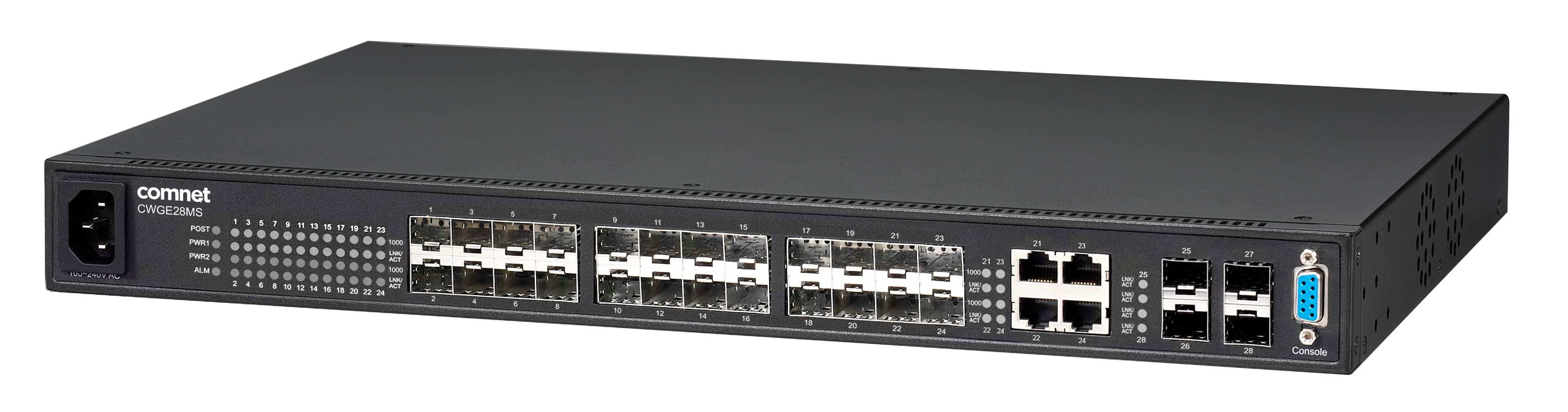 Commercial Managed L2+ Switch, 24 SFP, 4 Combo, 4 RJ45