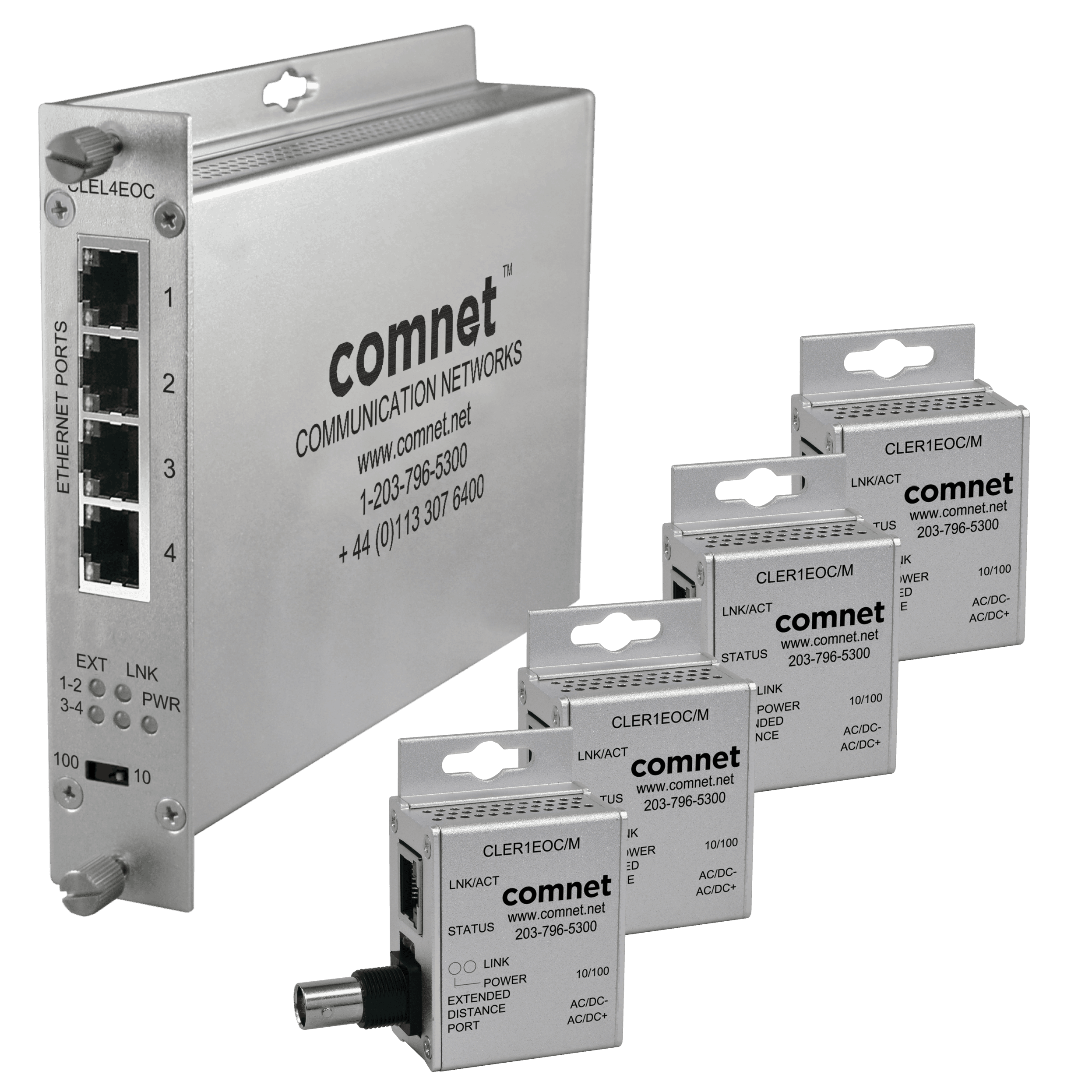 Kit, Ethernet Extender over Coax, Local & Remote Included, 4-Channel