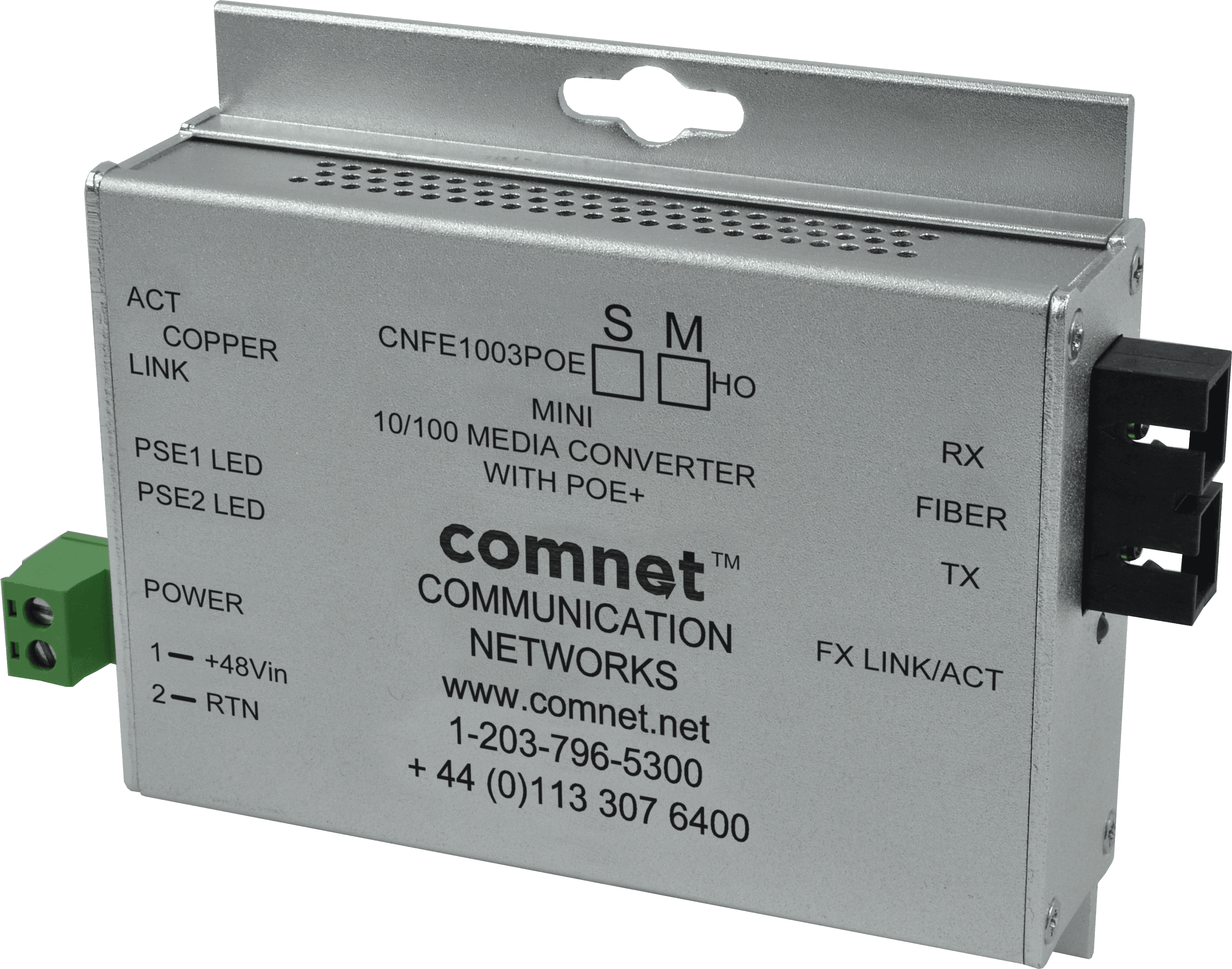 Hardened 10/100 PoE Media Converter, SFP Optical Port