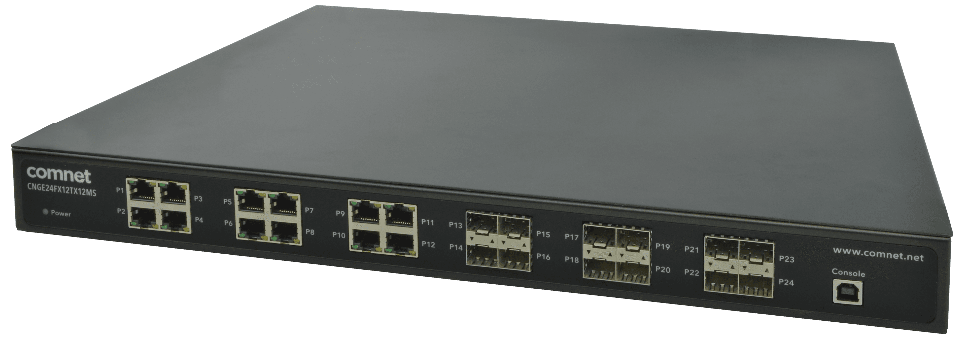 Hardened Managed L2+ Switch, 12 SFP, 12 RJ45