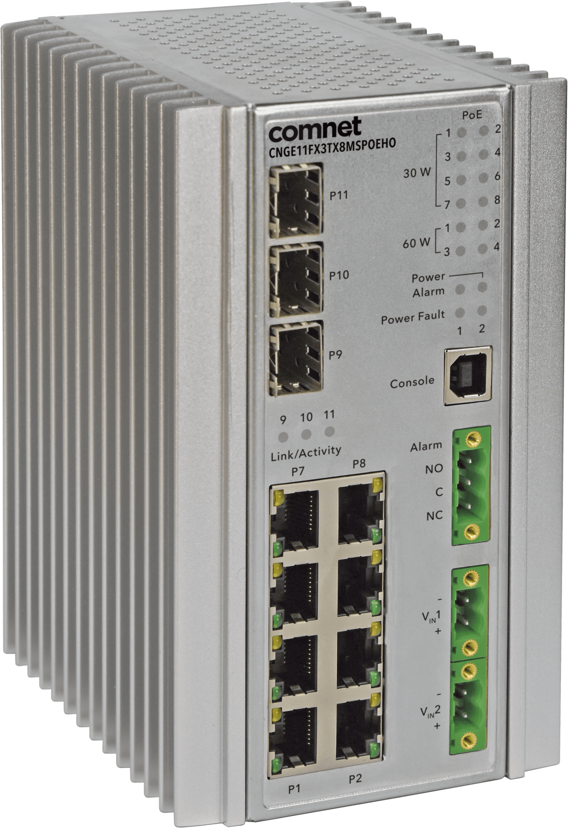 Hardened Managed L2+ Switch, 3 SFP, 8 RJ45 