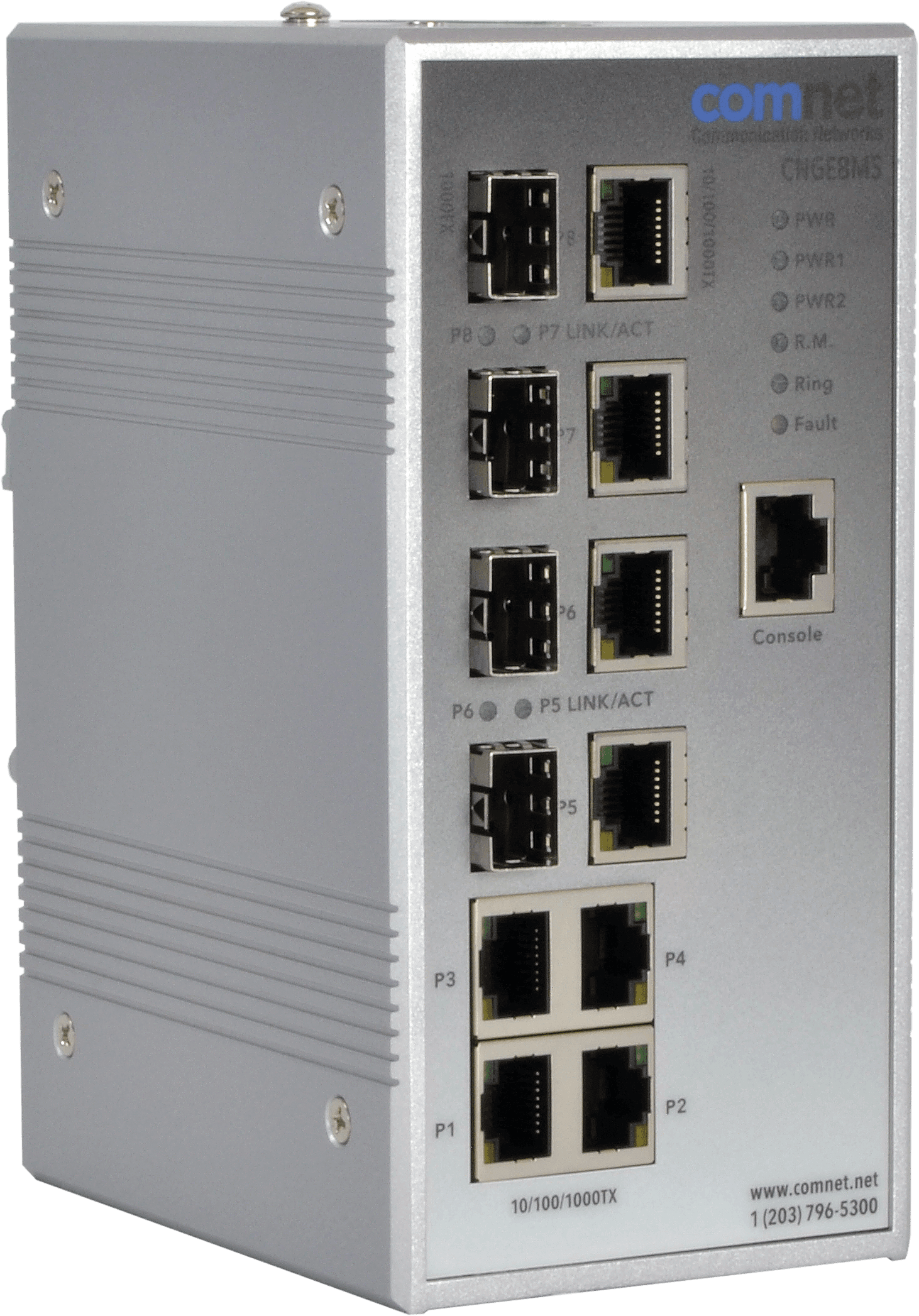 Hardened Managed L2+ Switch, 4 Combo, 4 RJ45