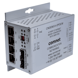 Intelligent PoE Media Converter, 2 SFP, 4 RJ45