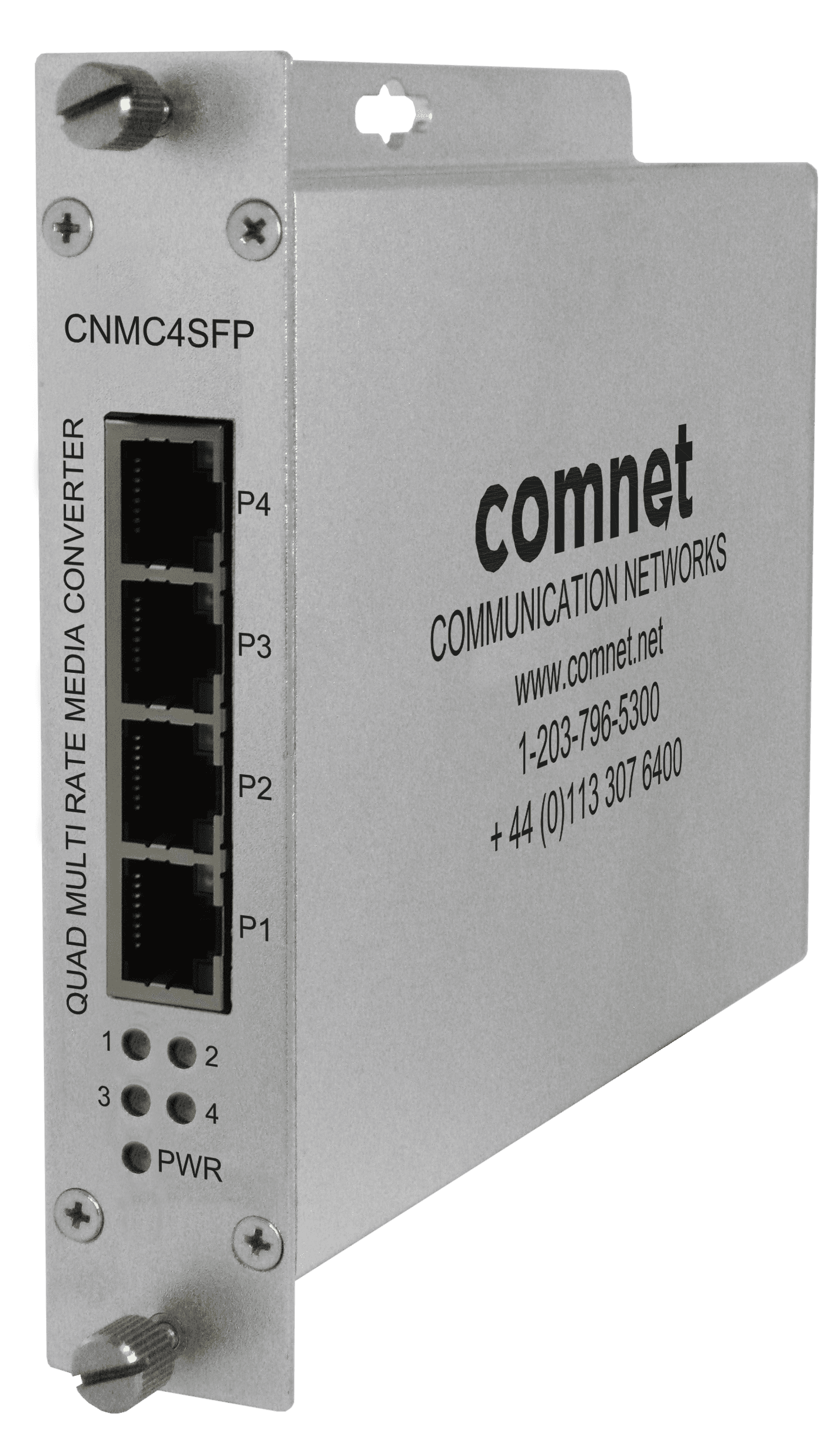 Hardened 10/100/1000 Quad Media Converter, 100 or 1000 SFP Optical Ports