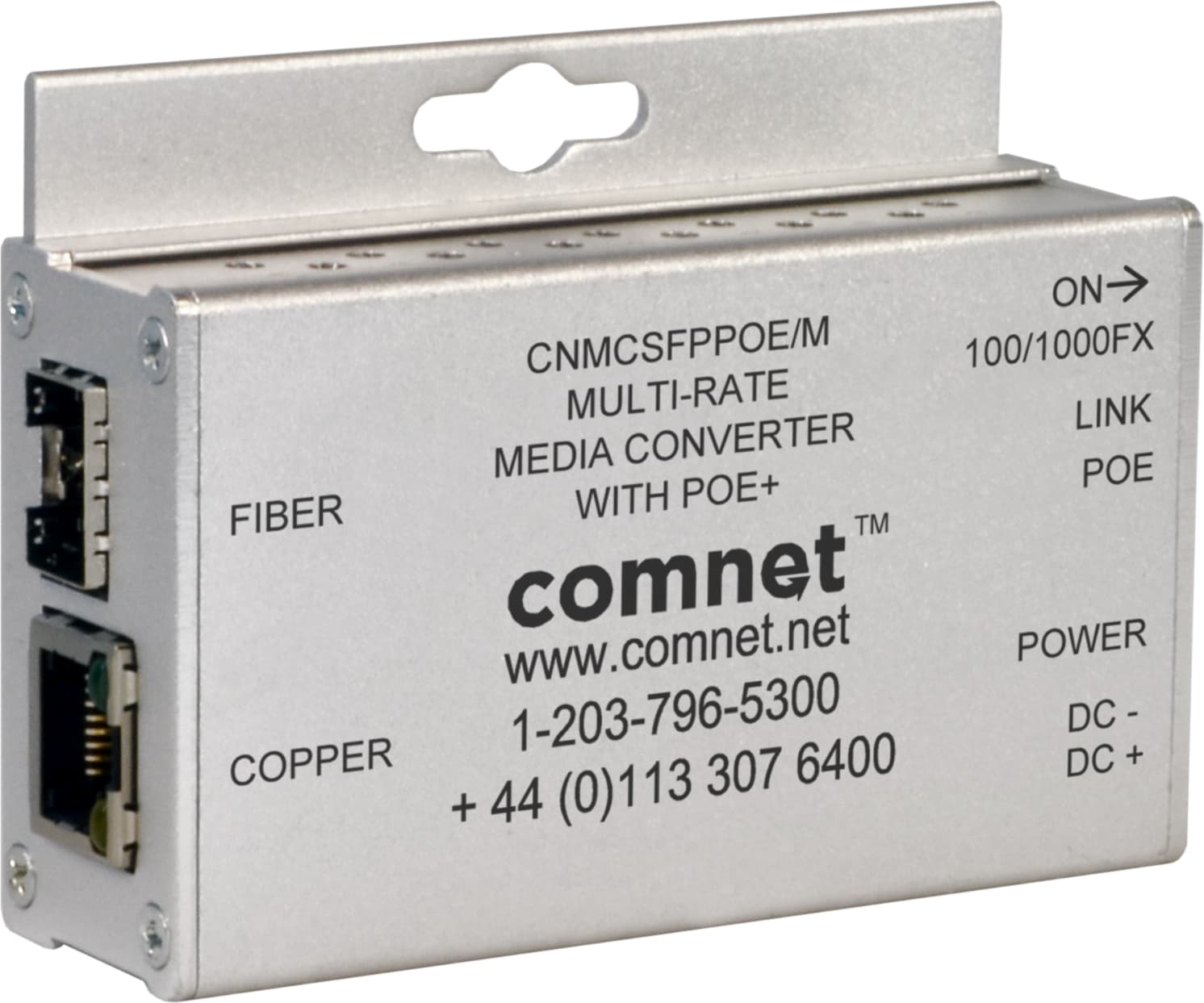 Hardened 10/100/1000 PoE Media Converter, Mini, 100 or 1000 SFP Optical Port