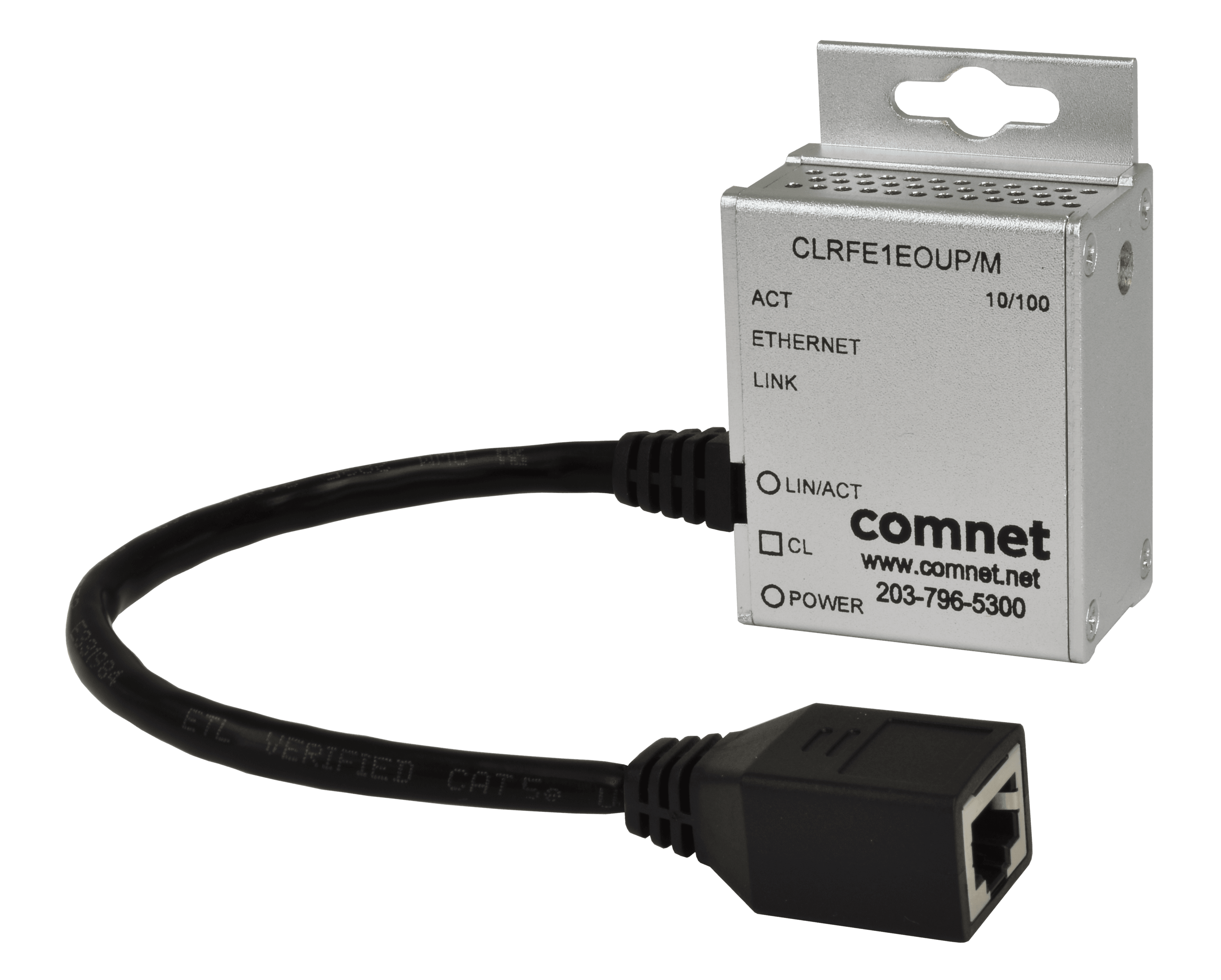 Ethernet Extender over Twisted-Pair, Mini, af PoE Passthrough Supported, Single-Channel