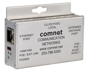 Ethernet Extender over Coax, Local, at PoE Passthrough Supported, Single-Channel