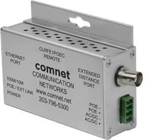 Ethernet Extender over Coax, Remote, at PoE Passthrough Supported, Single-Channel