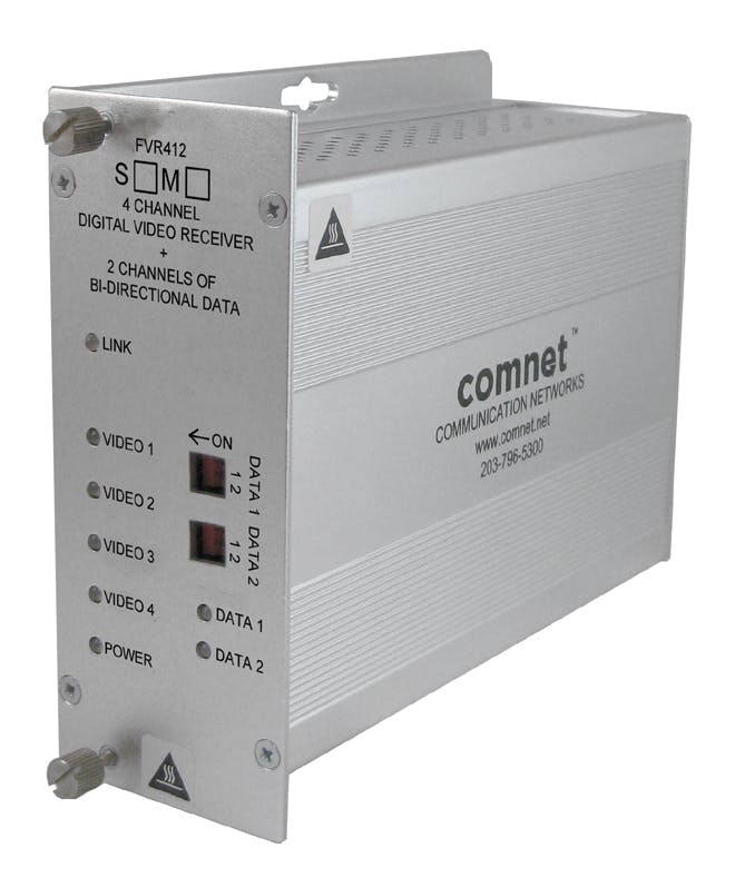 Analog 4 Channel Video Transmitter, 2 Channel Data, multimode, 1 fiber