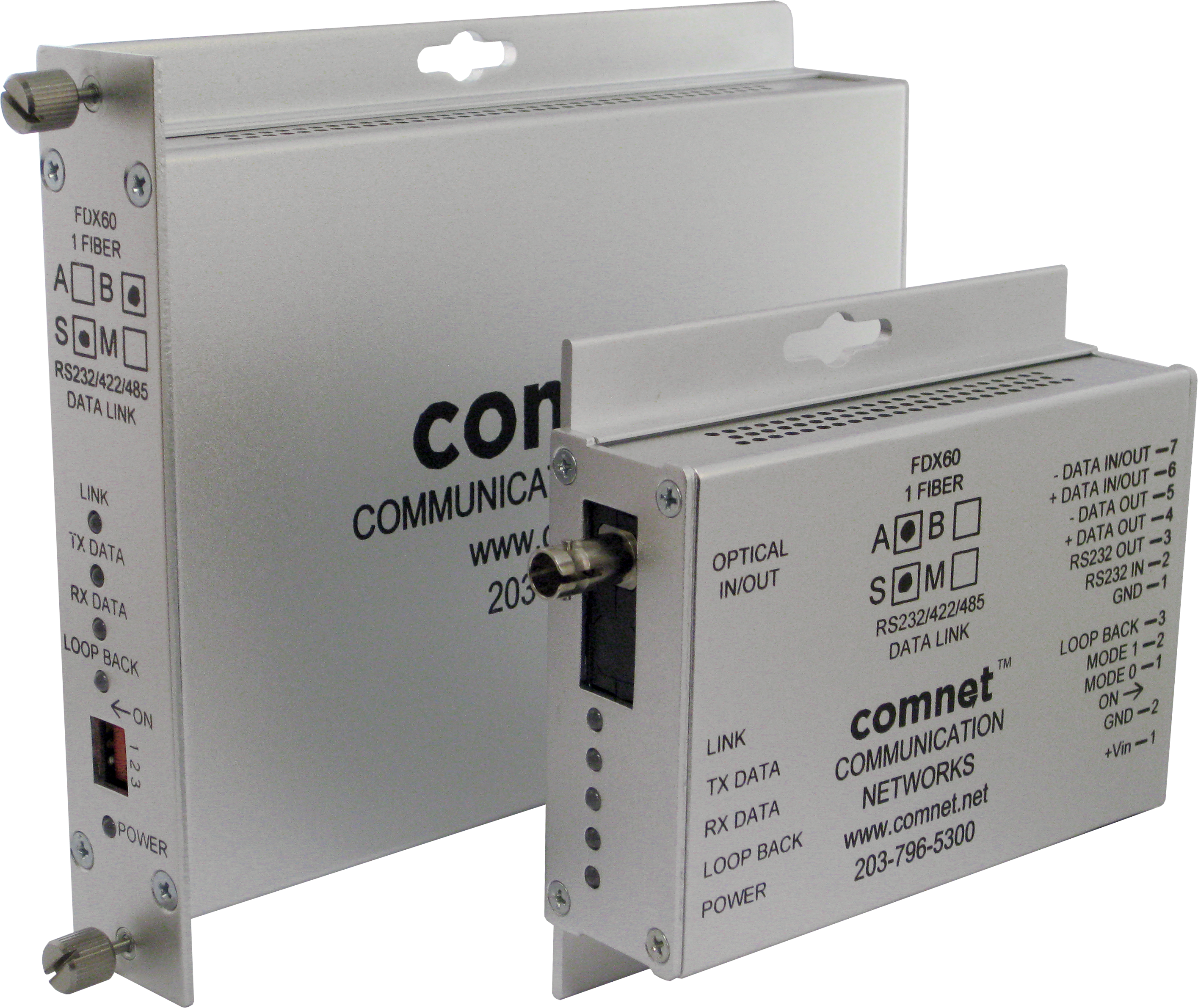 RS232/422/485 Universal Data Transceiver, multimode, 1 fiber