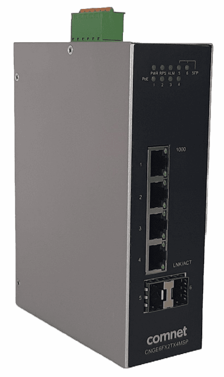 Hardened Managed L2+ PoE Switch, 2 SFP, 4 RJ45