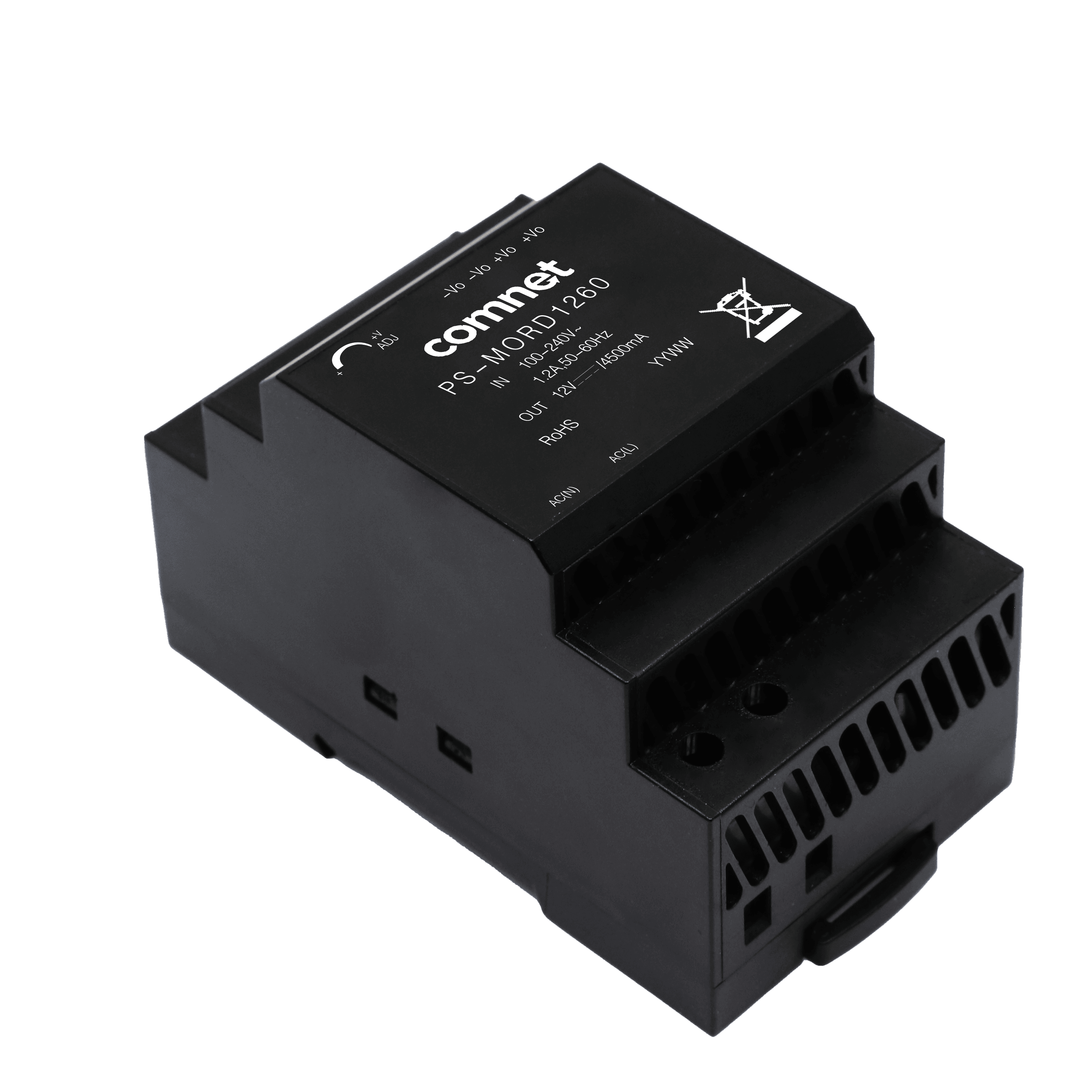 Hardened DIN Rail Power Supply, 60W, 12VDC