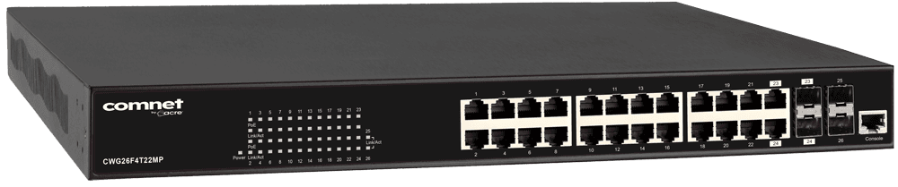 Commercial Managed L2+ PoE Switch, 2 SFP, 2 Combo, 22 RJ45