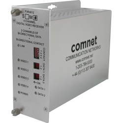 Analog 4 Channel Video Transmitter, 2 Channel Data, multimode, 1 fiber, High-Res