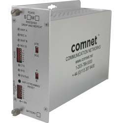 RS232/422 DB25 Repeater, 850 Nm, RTS/CTS Timer + Anti-Streaming, mm, 2 fiber