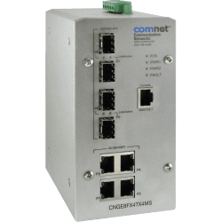 Hardened Managed L2+ Switch, 4 SFP, 4 RJ45