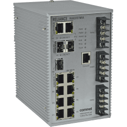 Hardened Managed L2+ Switch, 3 SFP, 7 RJ45, High Voltage, Substation-Rated