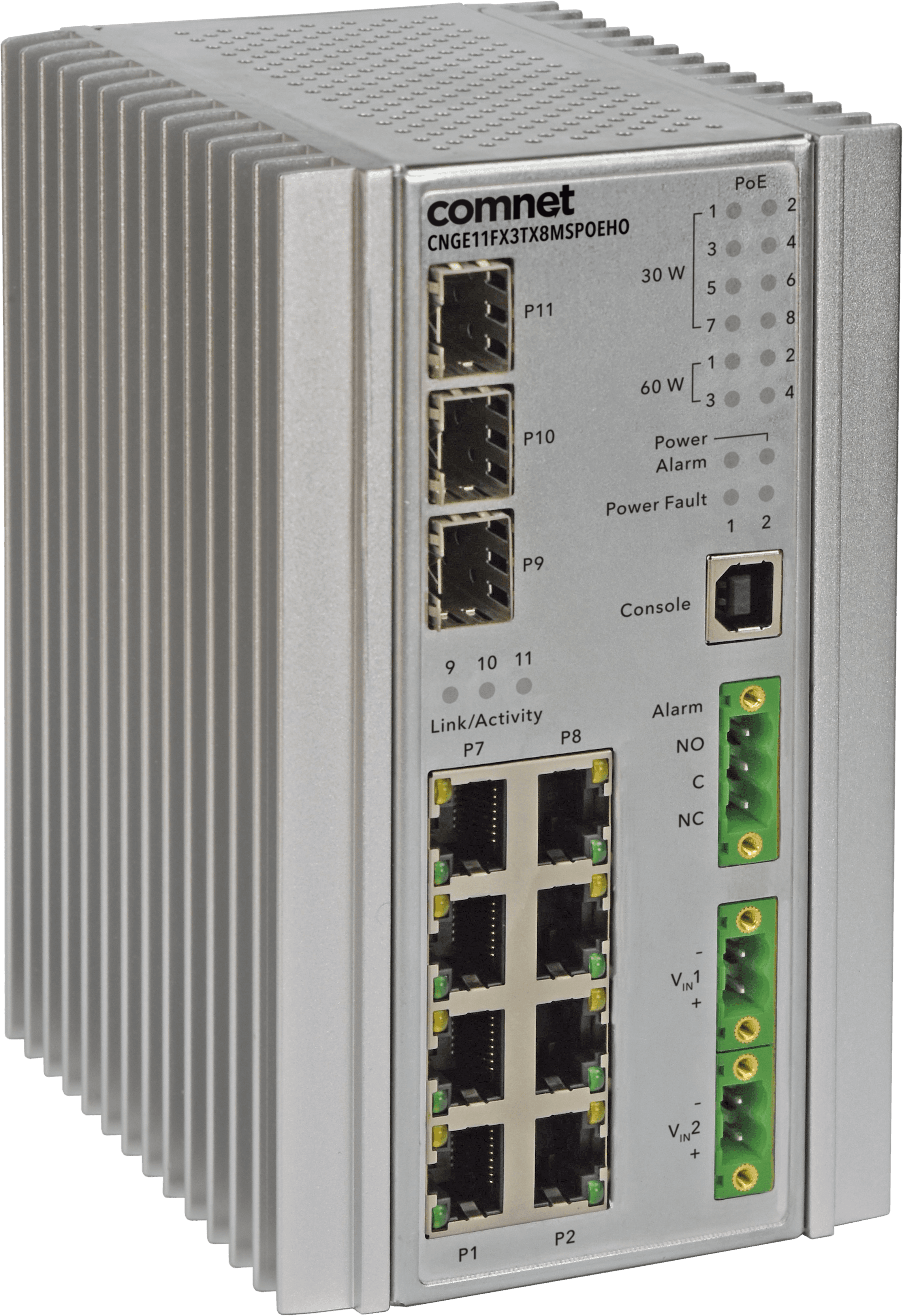 Hardened Managed L2+ Switch, 3 SFP, 8 RJ45
